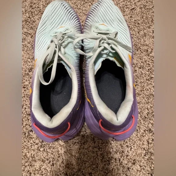Hoka Sneakers in Light blue and Purple with Orange Logo size 11B - Picture 7 of 8